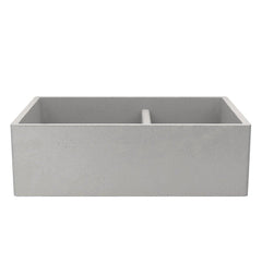 NATIVE TRAILS Native Trails NSKD3321-A NativeStone 33 x 21 in. Concrete Double Bowl Farmhouse Kitchen Sink