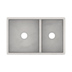 NATIVE TRAILS Native Trails NSKD3321-A NativeStone 33 x 21 in. Concrete Double Bowl Farmhouse Kitchen Sink