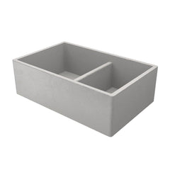 NATIVE TRAILS Native Trails NSKD3321-A NativeStone 33 x 21 in. Concrete Double Bowl Farmhouse Kitchen Sink