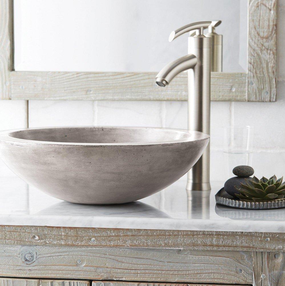 NATIVE TRAILS Native Trails NSL1705-A Morro 17 x 17 in. Round Vessel Mount Bathroom Sink in Ash