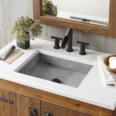 NATIVE TRAILS Native Trails NSL1915-A Nipomo 19-1/2 x 15 in. Rectangular Dual Mount Bathroom Sink in Ash