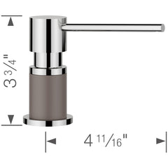 BLANCO Blanco 443044 Lato Soap Dispenser - Chrome/Volcano Gray