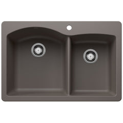 BLANCO Blanco 443100 Diamond 1-3/4 Double Bowl Dual Mount Kitchen Sink - Volcano Gray