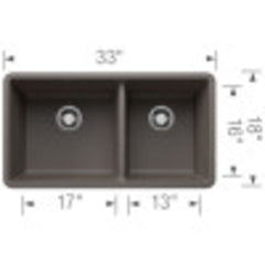 BLANCO Blanco 443118 Precis 1-3/4 Double Bowl Kitchen Sink - Volcano Gray