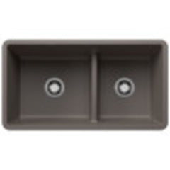 BLANCO Blanco 443117 Precis Reversible 1-3/4 Double Bowl Kitchen Sink with Low Divide - Volcano Gray