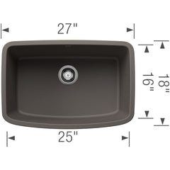 BLANCO Blanco 443127 Valea 27 Single Bowl Kitchen Sink - Volcano Gray