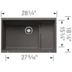 BLANCO Blanco 527415 Precis Cascade Super Single Kitchen Sink with Colander - Volcano Gray