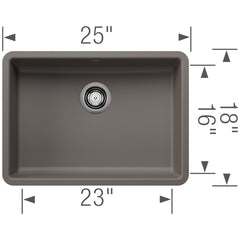 BLANCO Blanco 443119 Precis 25 ADA Single Bowl Kitchen Sink - Volcano Gray