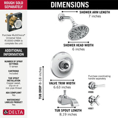 DELTA FAUCET Delta Faucet T14456-LHP Dorval Pressure Balancing Valve Trim - Less Handle