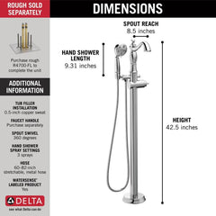 DELTA FAUCET Delta Faucet T4797-FL-LHP Cassidy Single Handle Floor Mount Filler