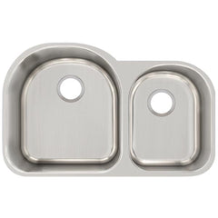 ELKAY Elkay ELUH311910R Lustertone Classic Stainless Steel 31-1/4 x 20 x 10 Offset 60/40 Double Bowl Undermount Sink