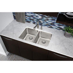 ELKAY Elkay ELUH322010 Lustertone Classic Stainless Steel 31-1/4 x 20 x 9-7/8, Equal Double Bowl Undermount Sink