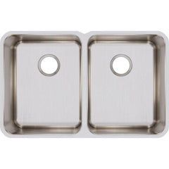 ELKAY Elkay ELUH322010 Lustertone Classic Stainless Steel 31-1/4 x 20 x 9-7/8, Equal Double Bowl Undermount Sink