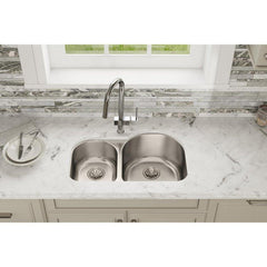 ELKAY Elkay ELUH311910L Lustertone Classic Stainless Steel Double Bowl Undermount Sink
