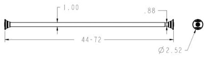 MOEN Moen TR1000BN Shower Rod 44 to 72 Adjustable Straight