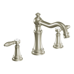 MOEN Moen TS22103BN Weymouth 2-Handle Diverter Deck-Mount High-Arc Roman Tub Faucet in Brushed Nickel (Valve Sold Separately)