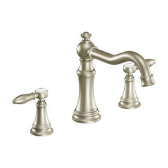 MOEN Moen TS22103BN Weymouth 2-Handle Diverter Deck-Mount High-Arc Roman Tub Faucet in Brushed Nickel (Valve Sold Separately)