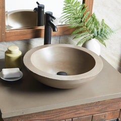 Native Trails NSL1705-E Morro 17 x 17 in. Round Vessel Mount Bathroom Sink in Earth