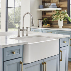 BLANCO BLANCO 402324 Ikon 33 x 19 in. Silgranit Double Bowl Farmhouse Kitchen Sink in White