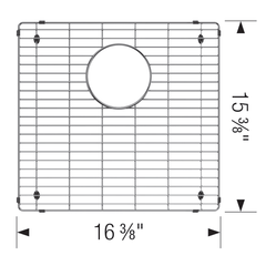 BLANCO Blanco 235971 Stainless Steel Bottom Grid for Large Bowl of Quatrus/Precision 60/40 Sinks