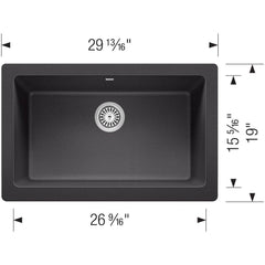 BLANCO BLANCO 526538 Vintera 29-13/16 x 19 in. No Hole Granite Composite Single Bowl Farmhouse Kitchen Sink in Anthracite