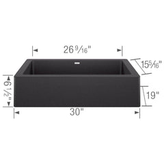 BLANCO BLANCO 526538 Vintera 29-13/16 x 19 in. No Hole Granite Composite Single Bowl Farmhouse Kitchen Sink in Anthracite