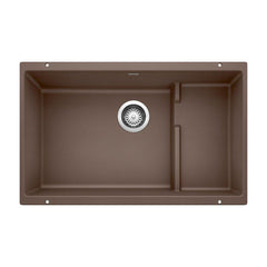 BLANCO BLANCO 519457 Precis 28-3/4 x 18-1/8 in. No Hole Composite Double Bowl Undermount Kitchen Sink in Cafe Brown