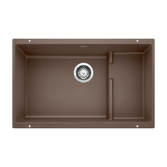 BLANCO BLANCO 519457 Precis 28-3/4 x 18-1/8 in. No Hole Composite Double Bowl Undermount Kitchen Sink in Cafe Brown