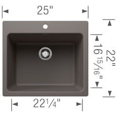BLANCO Blanco 443116 Liven Dual Mount Laundry Sink - Volcano Gray