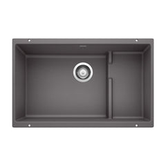 BLANCO Blanco 519451 Precis 28-3/4 x 18-1/8 in. No Hole Composite Double Bowl Undermount Kitchen Sink in Cinder