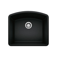 BLANCO Blanco 442906 Diamond 24 x 20-3/4 in. No Hole Granite Composite Single Bowl Undermount Kitchen Sink in Coal Black