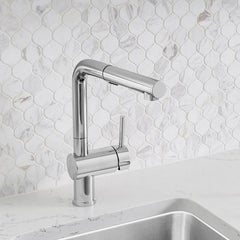 BLANCO BLANCO 526365 Linus Single Handle Pull Out Kitchen Faucet in Chrome