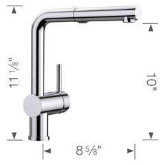 BLANCO BLANCO 526365 Linus Single Handle Pull Out Kitchen Faucet in Chrome