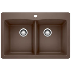 BLANCO BLANCO 440218 DIAMOND 33 x 22 in. 1 Hole Composite Double Bowl Dual Mount Kitchen Sink