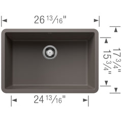 BLANCO Blanco 527412 Precis 27 Single Bowl Kitchen Sink - Volcano Gray