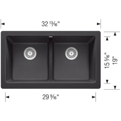 BLANCO BLANCO 526547 Vintera 32-13/16 x 19 in. No Hole Granite Composite Double Bowl Farmhouse Kitchen Sink in Anthracite
