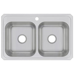 ELKAY Elkay CR33211 Celebrity Stainless Steel 33 x 21-1/4 x 6-7/8 Equal Double Bowl Drop-in Sink
