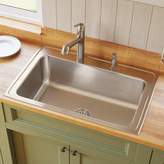 ELKAY Elkay DLRS3322104 Lustertone Classic Stainless Steel 33 x 22 x 10-1/8 Single Bowl Drop-in Sink