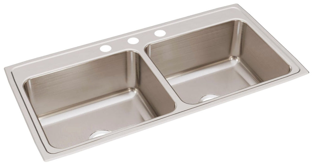 ELKAY Elkay DLR4322103 Lustertone Classic Stainless Steel 43 x 22 x 10-1/8 Equal Double Bowl Drop-in Sink