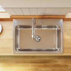 ELKAY Elkay DLR3122123 Lustertone Classic Stainless Steel 31 x 22 x 11-5/8 3-Hole Single Bowl Drop-in Sink
