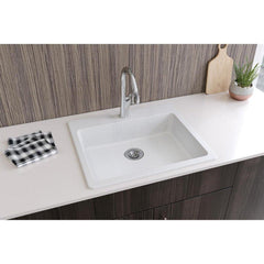 ELKAY Elkay ELGAD2522PDWH0 Quartz Classic 25 x 22 in. No Hole Composite Single Bowl Drop-in Kitchen Sink