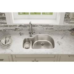 ELKAY Elkay ELUH3221L Lustertone Classic Stainless Steel 30/70 Offset Double Bowl Undermount Sink