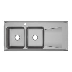 ELKAY Elkay ILR4822L1 Lustertone Classic Stainless Steel 48 x 22 x 7-5/8 Equal Double Bowl Drop-in Sink with Drainboard