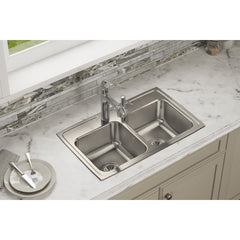 ELKAY Elkay LR29181 Lustertone Classic Stainless Steel 29 x 18 x 7-5/8 Equal Double Bowl Drop-in Sink