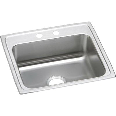 ELKAY Elkay LRAD2219603 Lustertone Classic 18 Gauge Stainless Steel 3 Hole Single Bowl Drop-in Sink