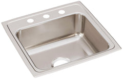 ELKAY Elkay LR19193 Lustertone Classic Stainless Steel 19-1/2 x 19 x 7-1/2 3-Hole Single Bowl Drop-In Sink