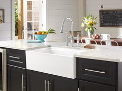 ELKAY Elkay SWUF3320WH Fireclay 33 x 19-15/16 x 9-3/16 60/40 Double Bowl Farmhouse Workstation Sink with Aqua Divide