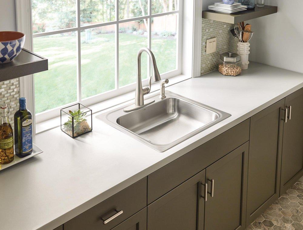 MOEN Moen 7790SRS Arbor Single Handle Pull Out Kitchen Faucet With Side Spray In Spot Resist Stainless