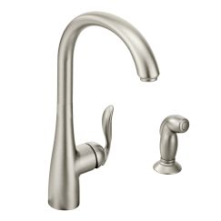 MOEN Moen 7790SRS Arbor Single Handle Pull Out Kitchen Faucet With Side Spray In Spot Resist Stainless