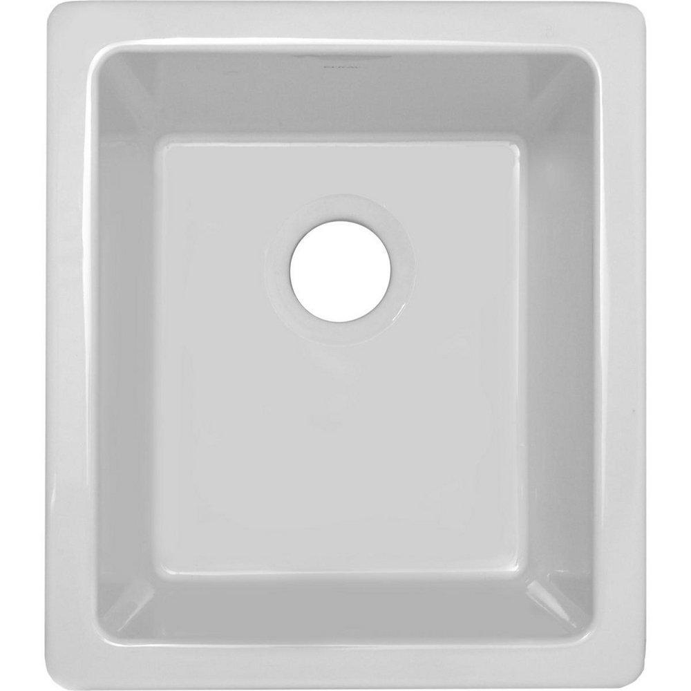 ELKAY Elkay SWU1517WH Fireclay 16-3/8 x 18-7/8 in. Undermount Fireclay Bar Sink in White
